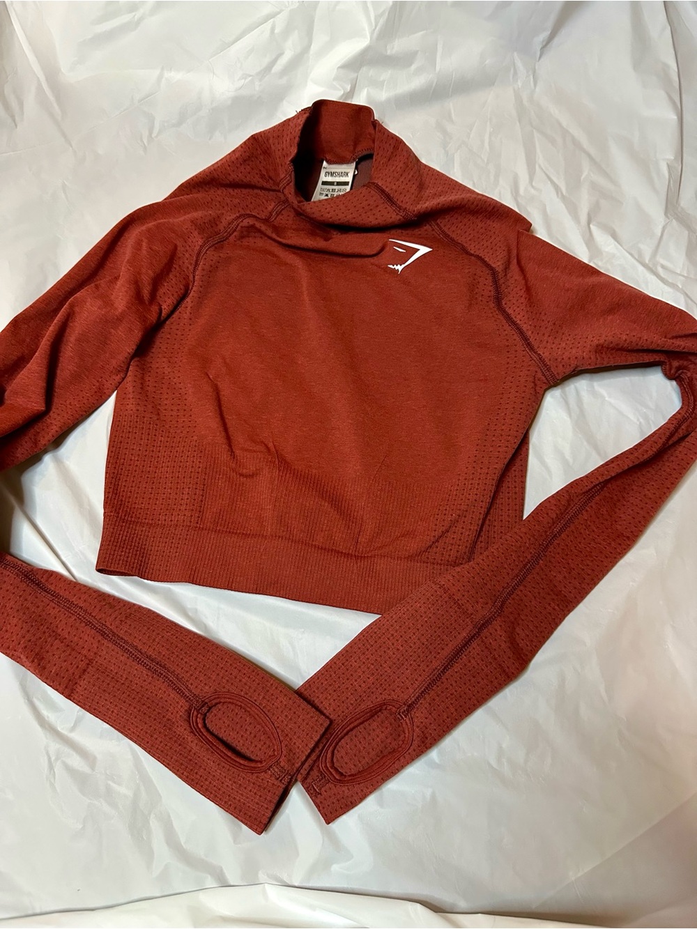 Gymshark Rust Red Long-Sleeve Cropped Top